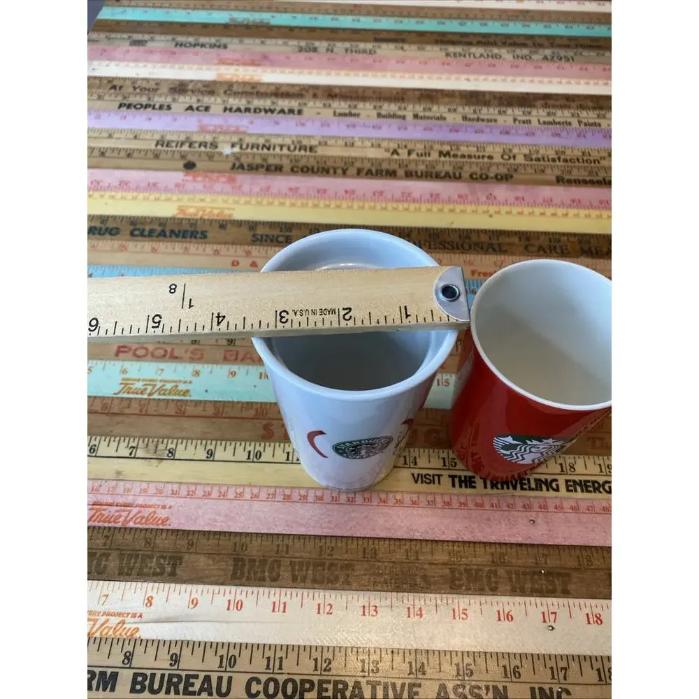 Lot Of 2 Starbucks Coffee Yea Mugs Logo 2020 Red 12 Oz 2010 Travel No Lid